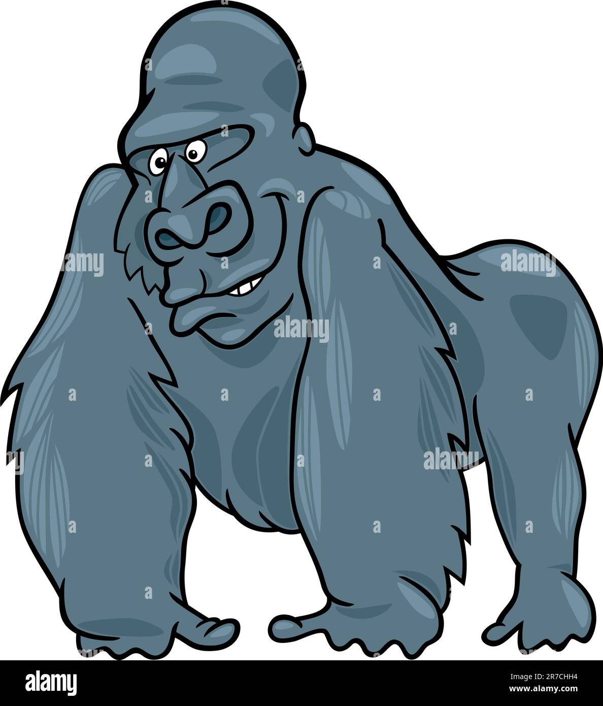 Cartoon illustration de gorille argent drôle Illustration de Vecteur
