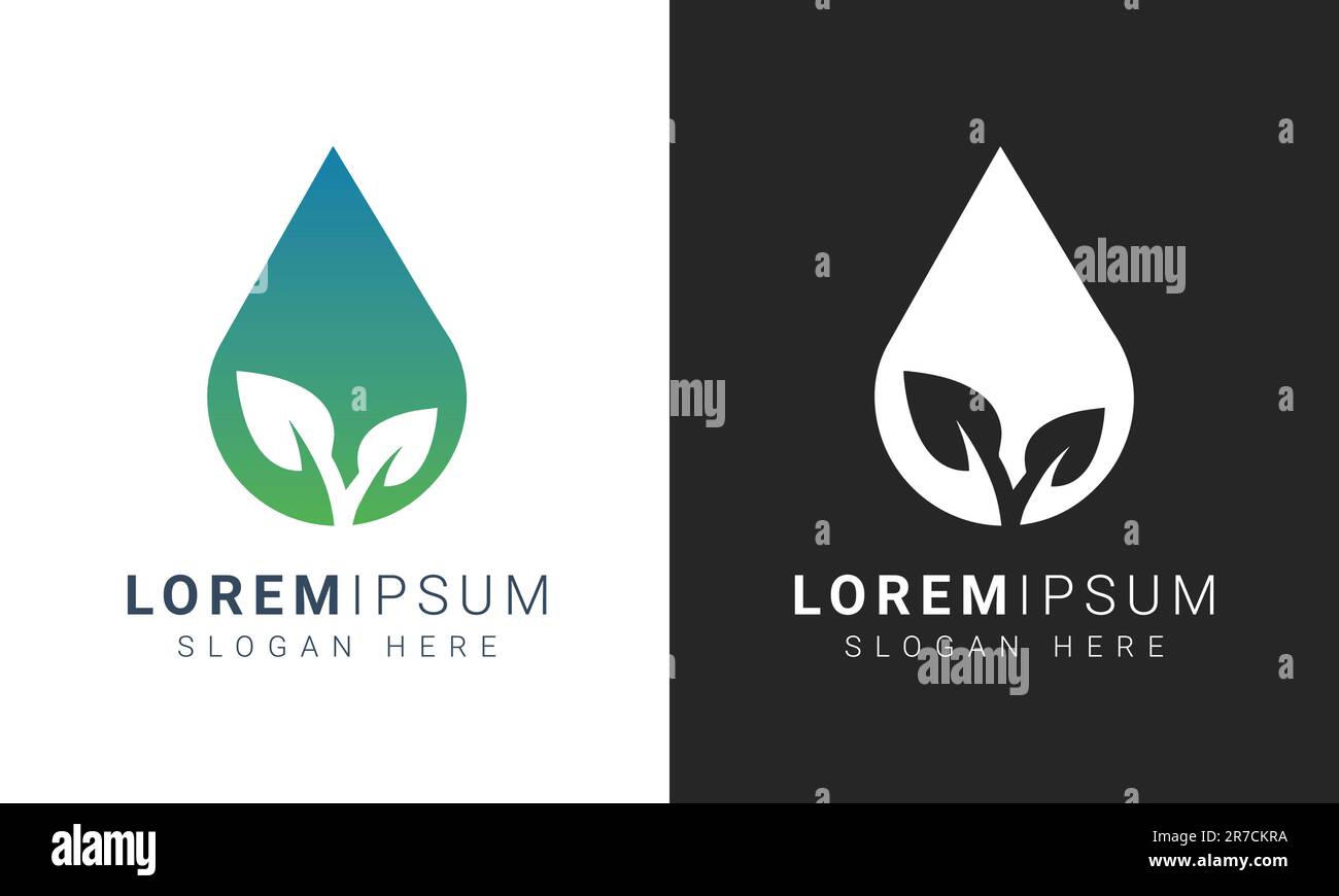 Logo Water Drop Leaf Illustration de Vecteur Logo Water Drop Leaf Illustration de Vecteur