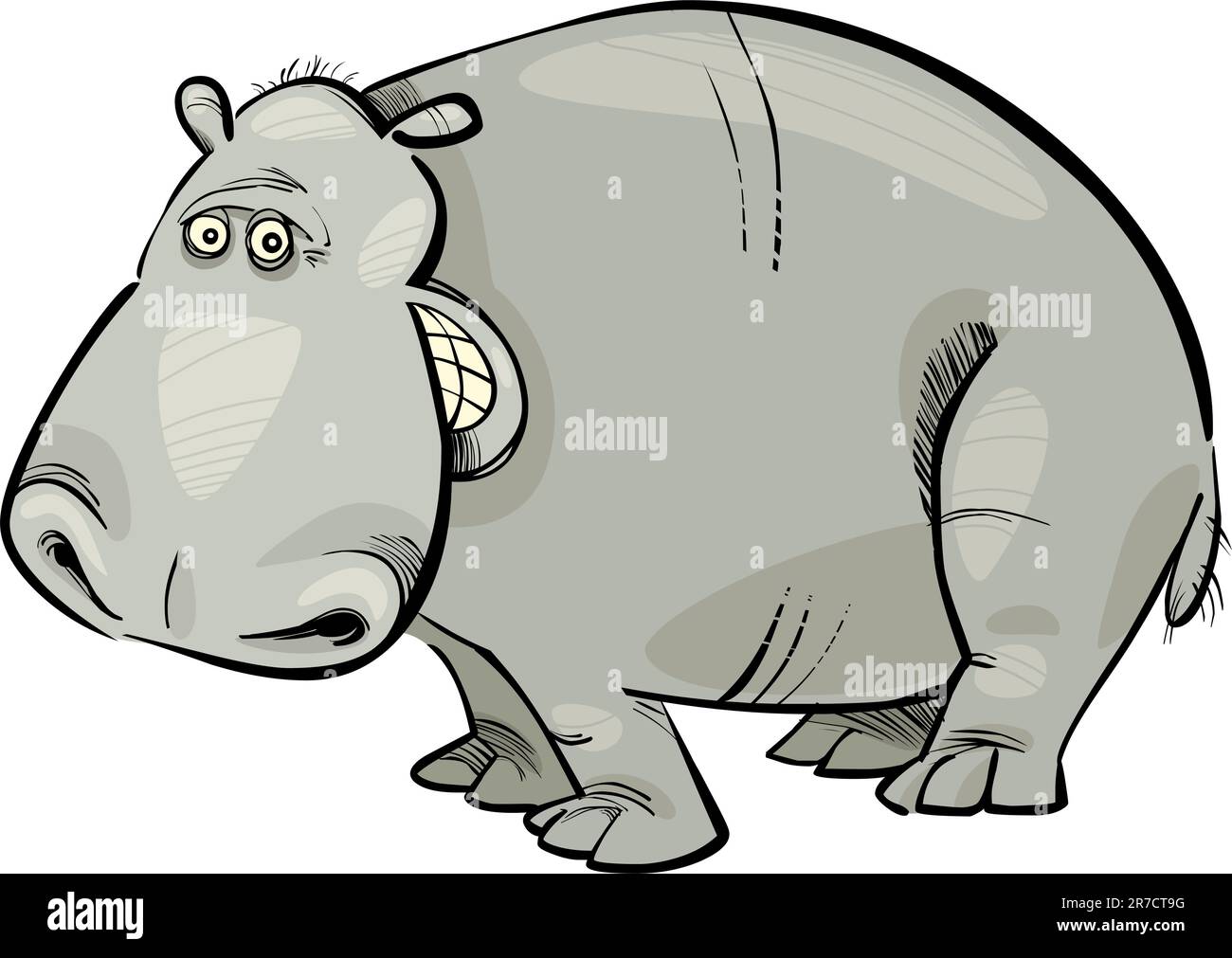 Cartoon Illustration de l'Hippopotame rigolo Illustration de Vecteur