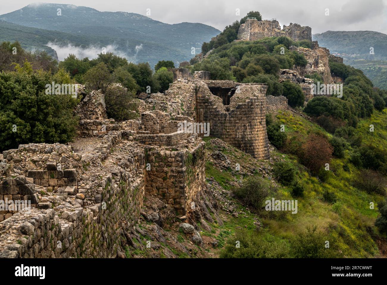 CHÂTEAU DE NIMROD (1228-1230) PARC NATIONAL DE LA FORTERESSE DE NIMROD GOLAN ISRAËL Banque D'Images