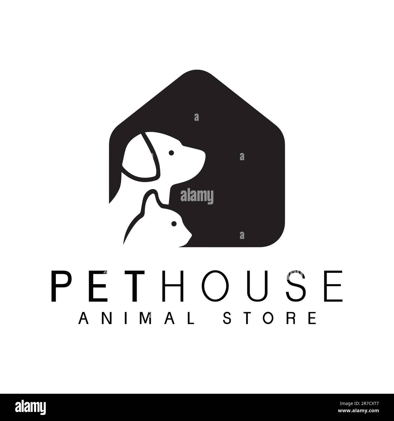 PET House logo Design PET Paw House chien et chat logotype Illustration de Vecteur