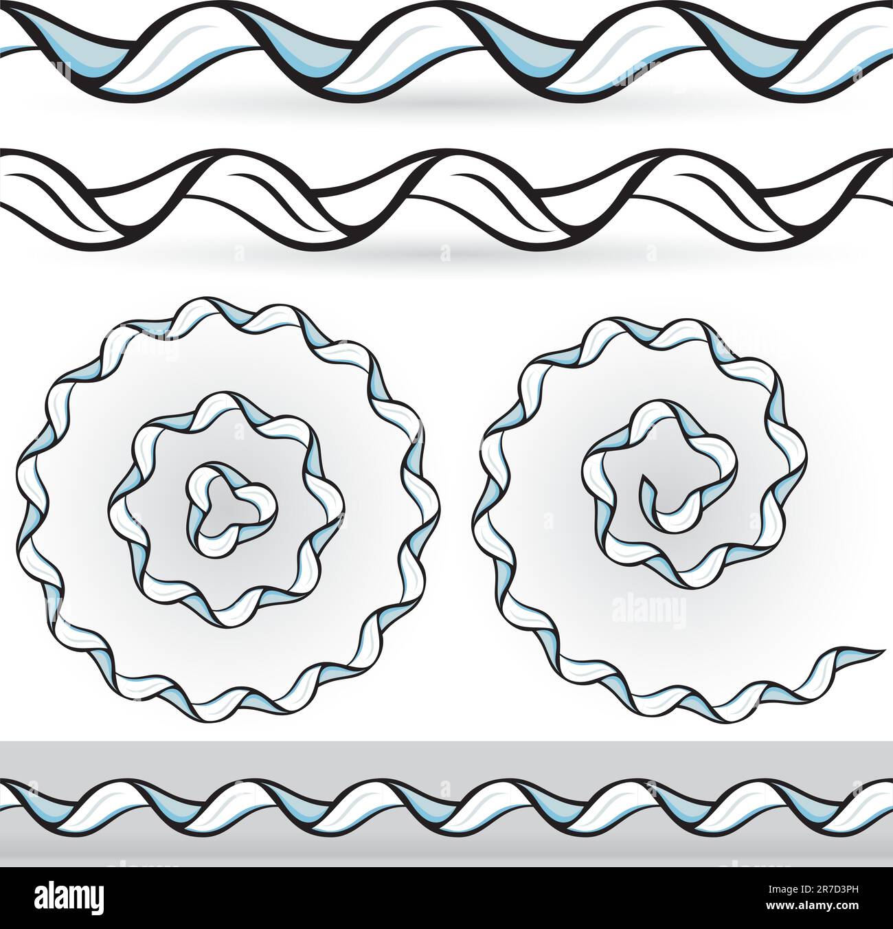 Cinq de l'abrégé des rubans. Éléments de conception agréable pour vos meilleurs idées créatives. Illustration de Vecteur