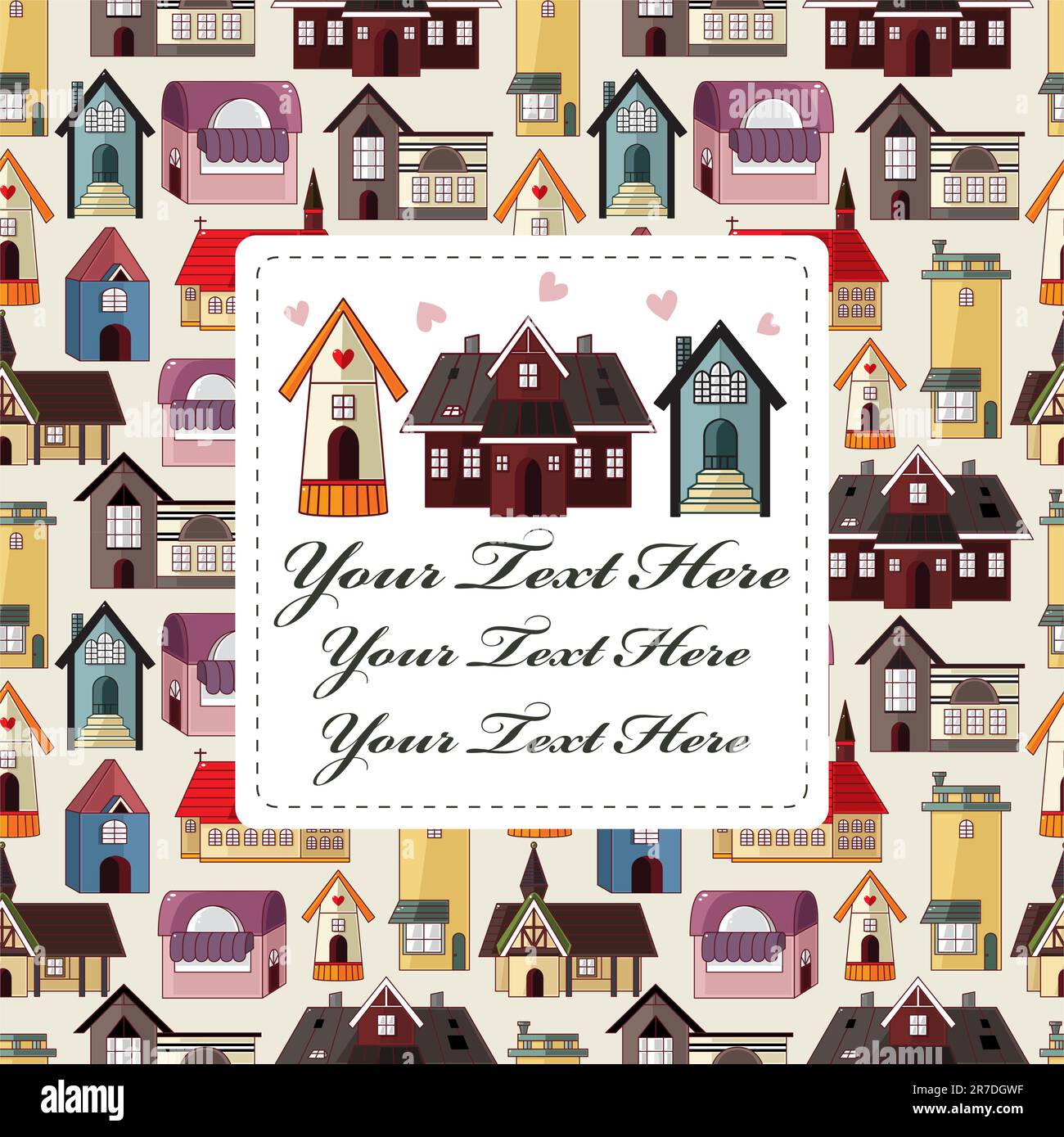 carte de magasin/maison de dessin animé Illustration de Vecteur