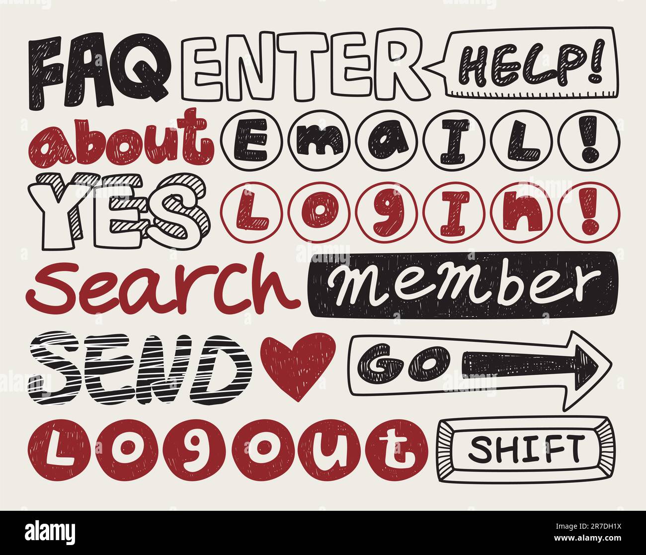 collection d'éléments de texte web ,jeu d'icônes Illustration de Vecteur