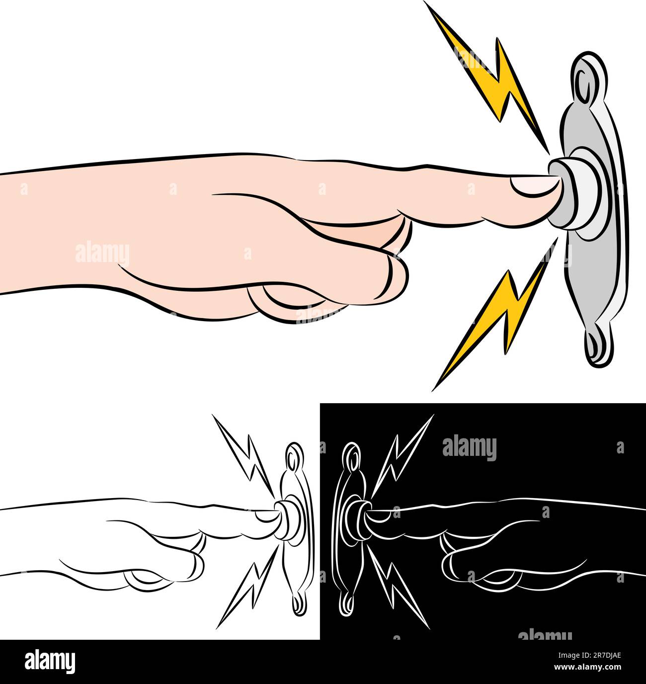 L'image d'une main en appuyant sur la sonnette. Illustration de Vecteur