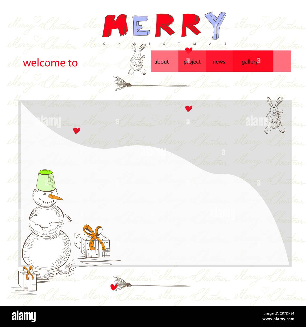 Modèle de conception de site Web de Noël Illustration de Vecteur