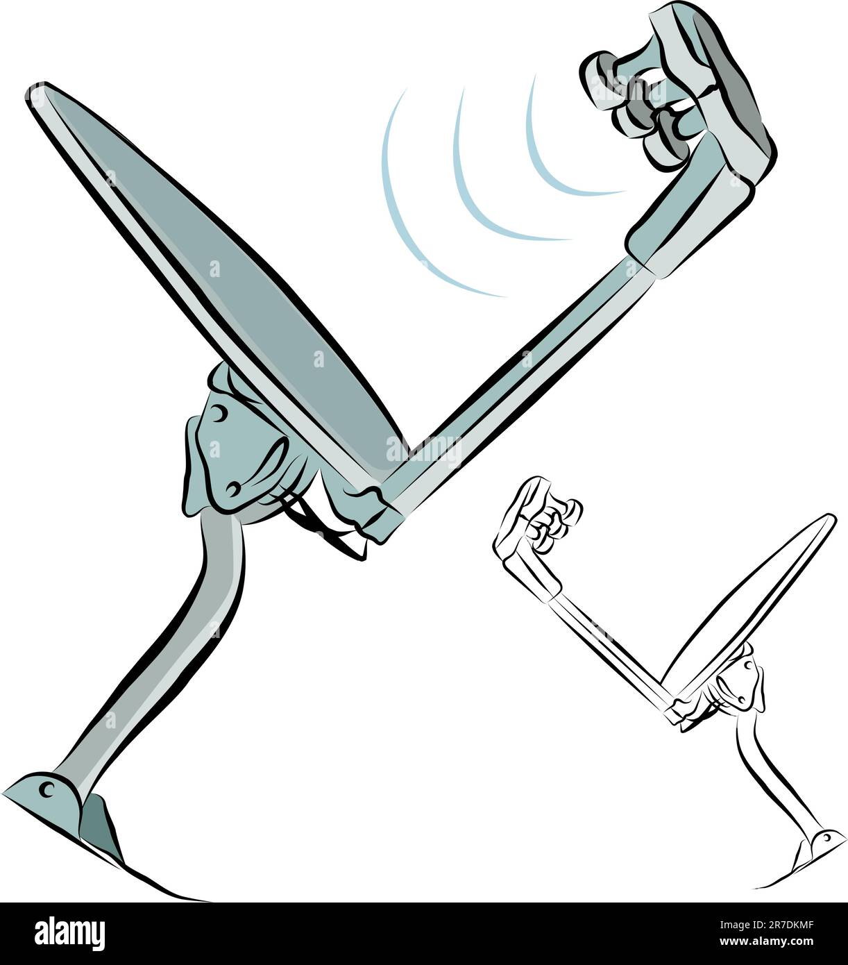 Une image d'une antenne parabolique le schéma. Illustration de Vecteur