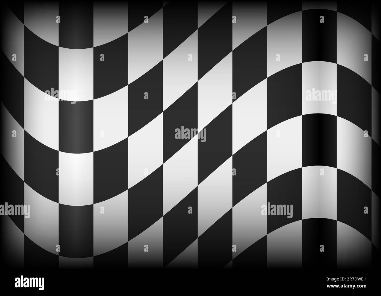 Arrière-plan en damier noir et blanc - Pavillon de course Illustration de Vecteur
