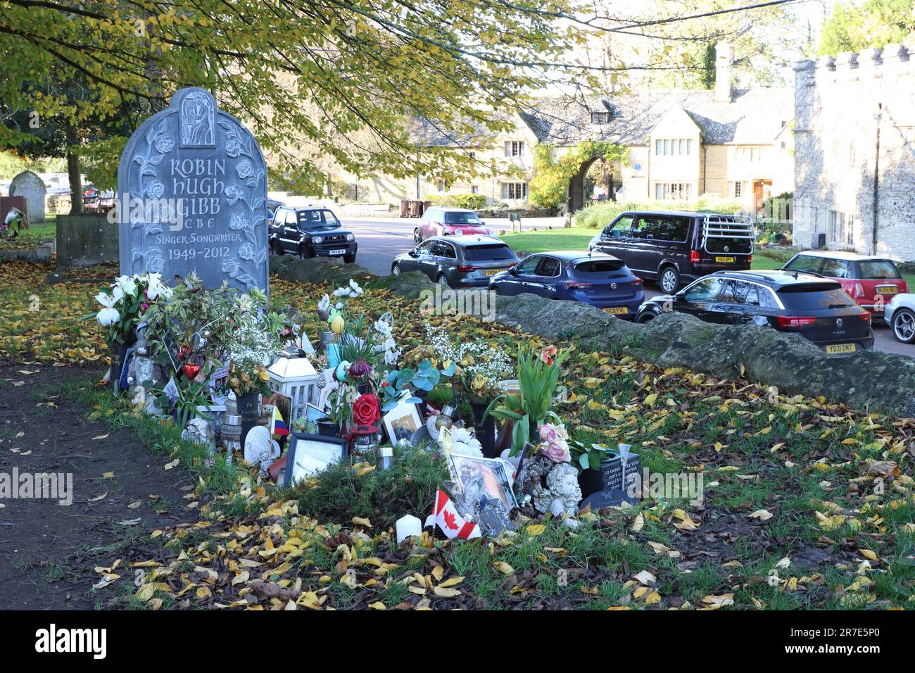 Tombe de Robin Gibb des Bee Gees, église St Mary's, Thame, Oxfordshire, Royaume-Uni Banque D'Images