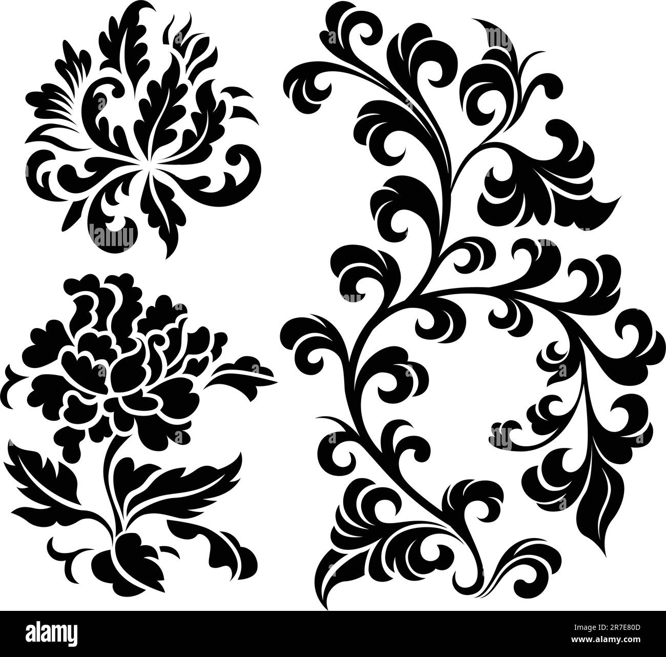 L'élément décoratif plante en spirale Illustration de Vecteur