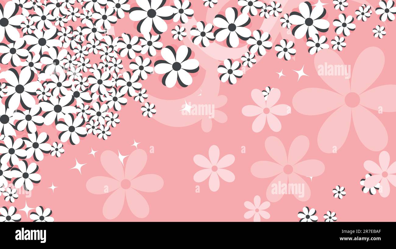 arrière-plan, fleur, étoiles magnifique printemps blanc marguerite sur fond Illustration de Vecteur