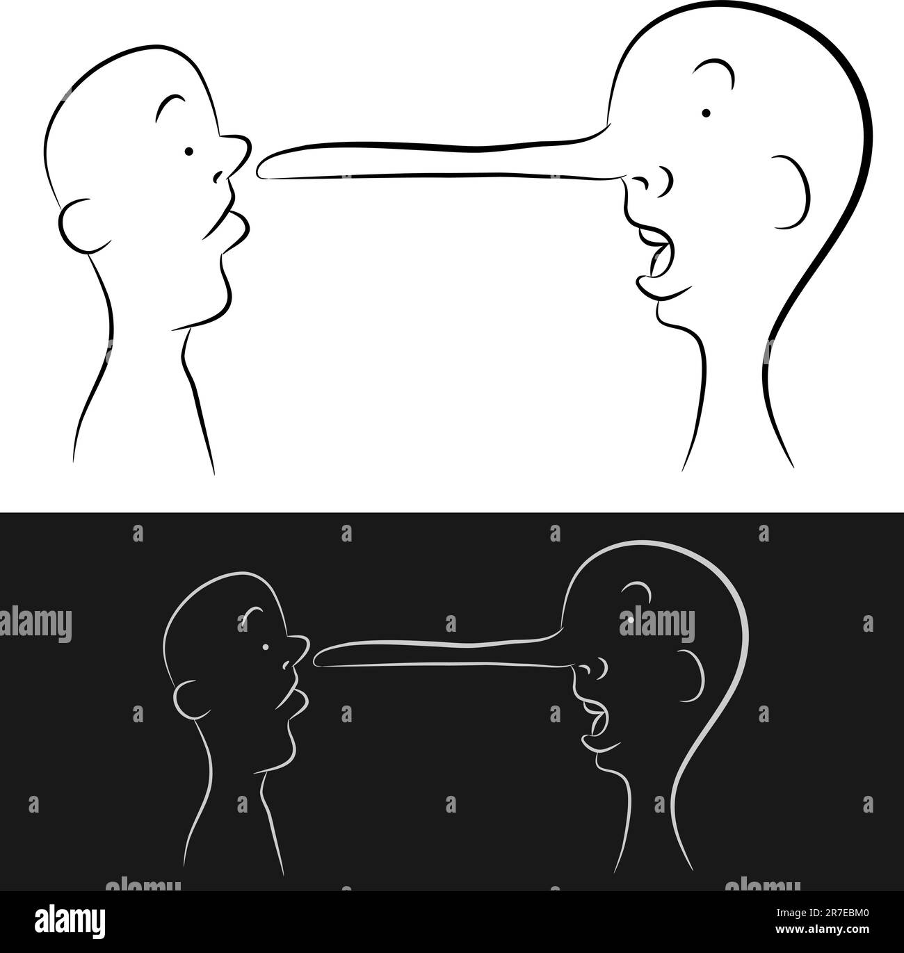 Une image d'un menteur de plus en plus du nez. Illustration de Vecteur