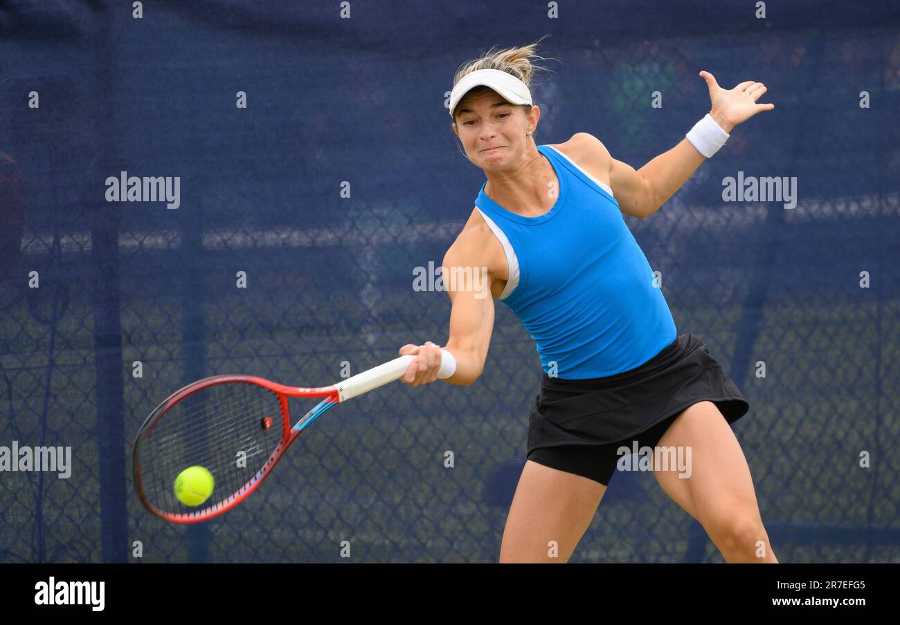 Marcela Zacarias (Mexique) jouant au premier tour du Trophée Surbiton, Londres, 6th juin 2023. Banque D'Images