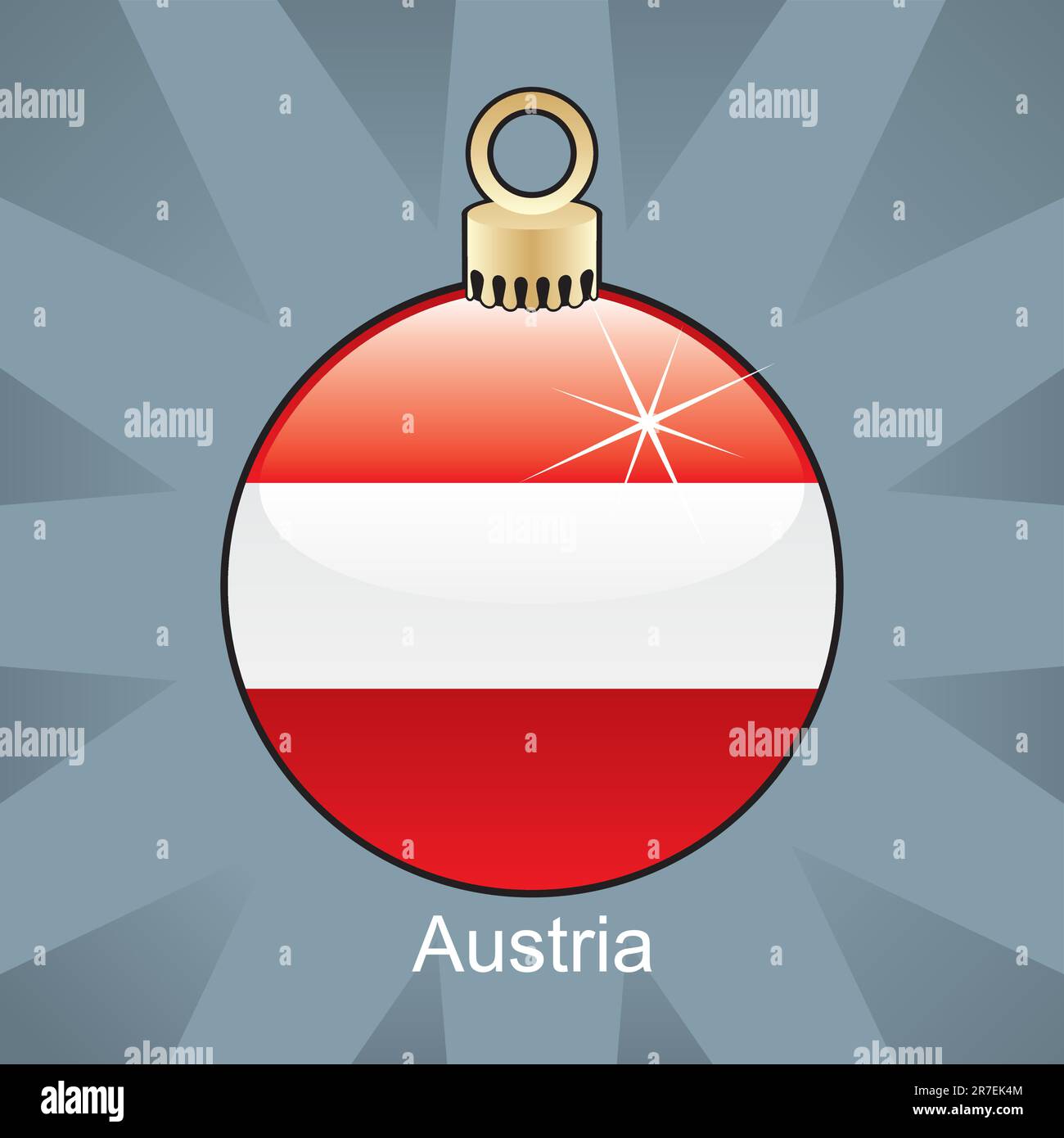 illustration vectorielle entièrement modifiable du drapeau autrichien isolé en forme d'ampoule de noël Illustration de Vecteur