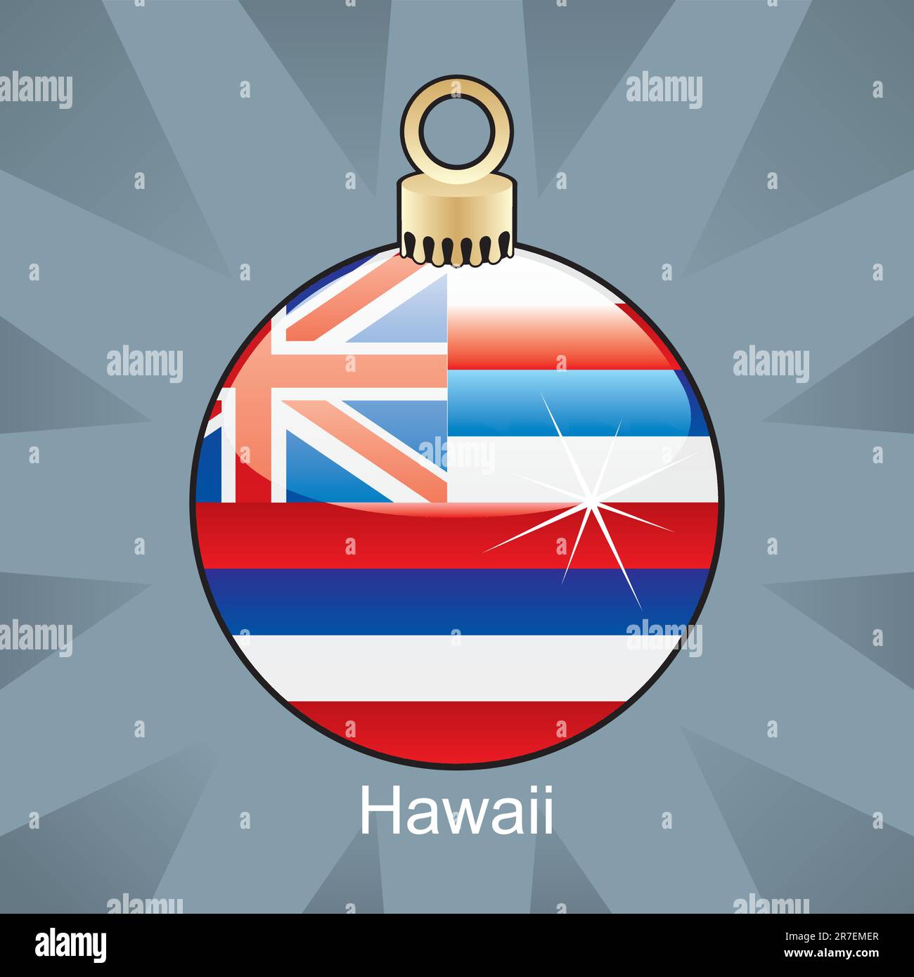 illustration vectorielle entièrement modifiable du drapeau hawaïen isolé en forme d'ampoule de noël Illustration de Vecteur