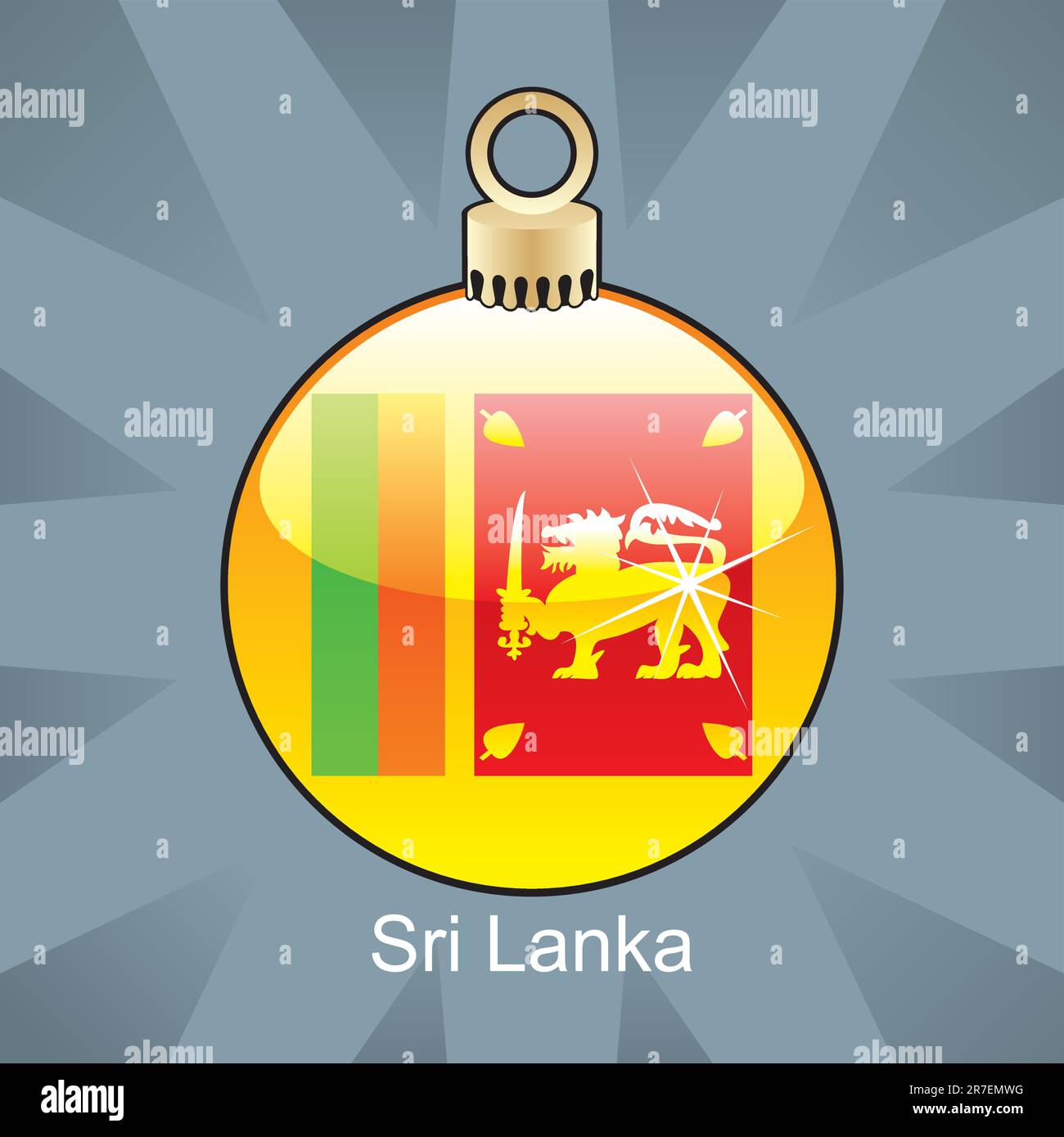 illustration vectorielle entièrement modifiable du drapeau sri lanka isolé en forme d'ampoule de noël Illustration de Vecteur