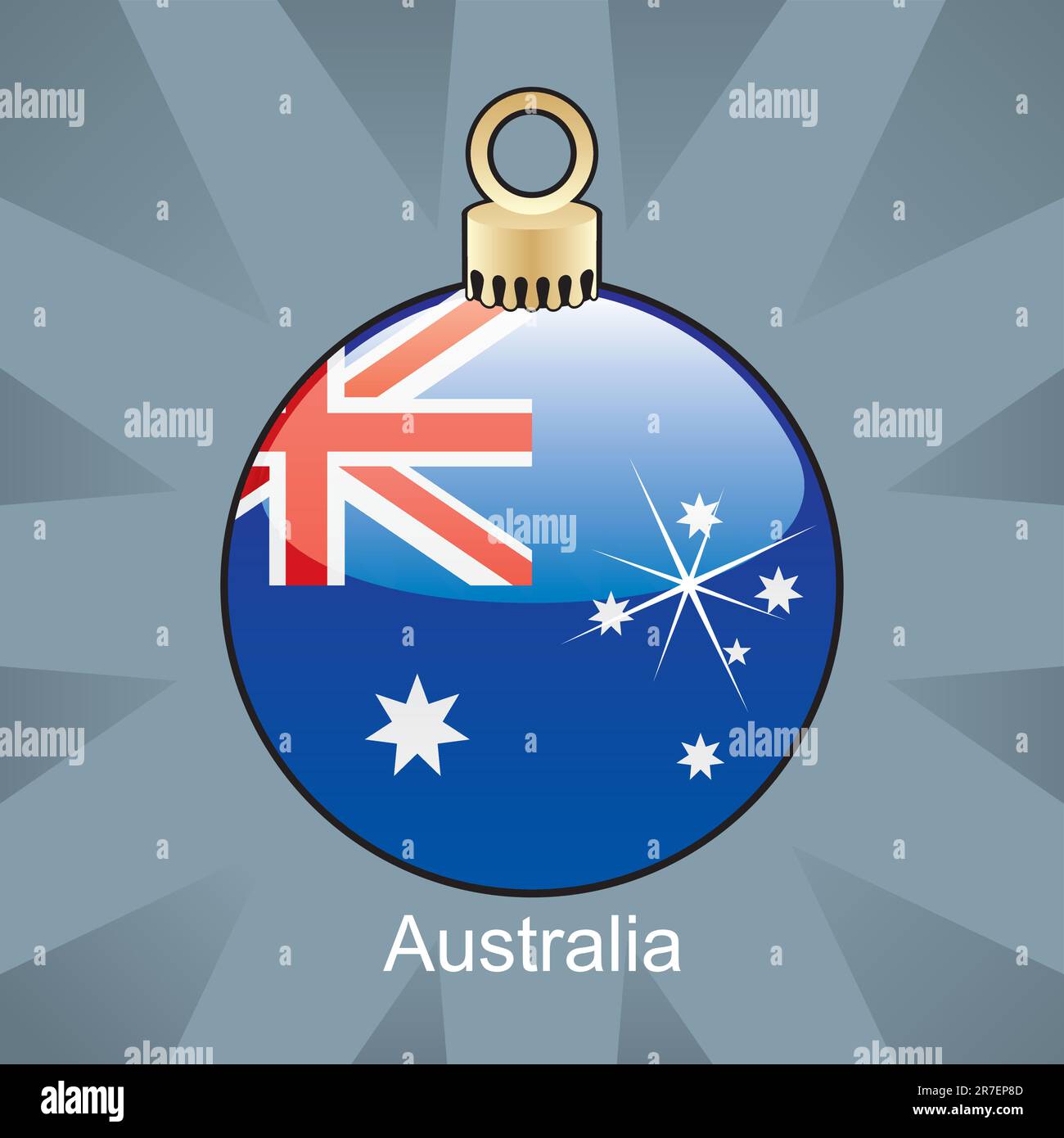illustration vectorielle entièrement modifiable du drapeau australien isolé en forme d'ampoule de noël Illustration de Vecteur