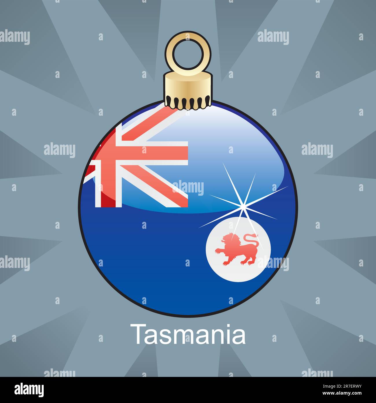 illustration vectorielle entièrement modifiable du drapeau tasmanie isolé en forme d'ampoule de noël Illustration de Vecteur