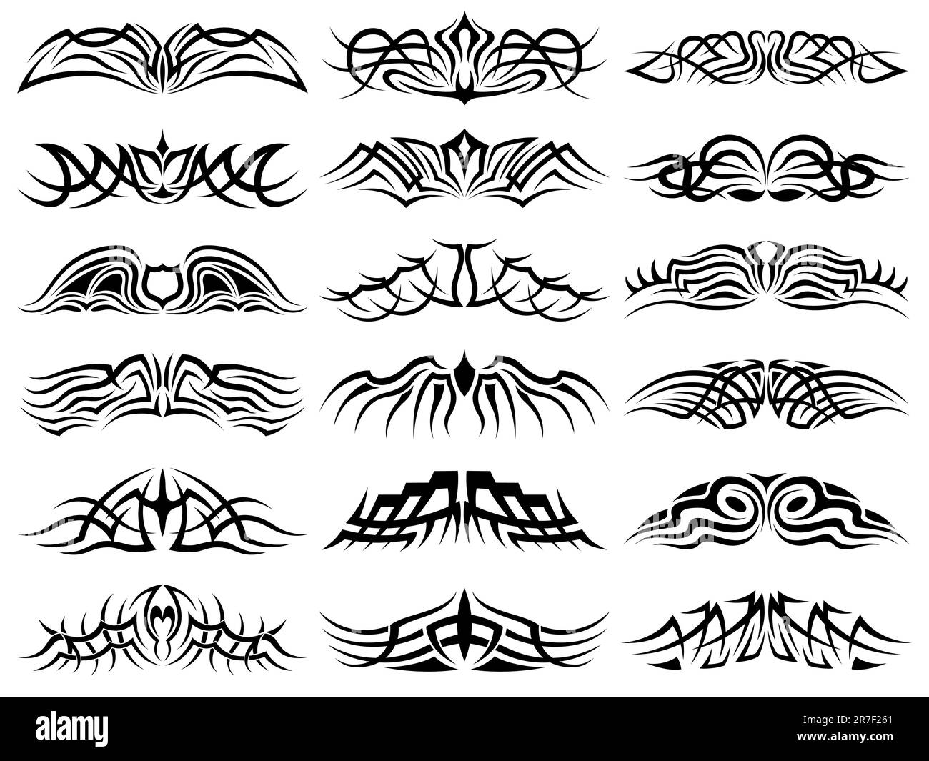 Ensemble de tatouage tribal inclus Illustration de Vecteur