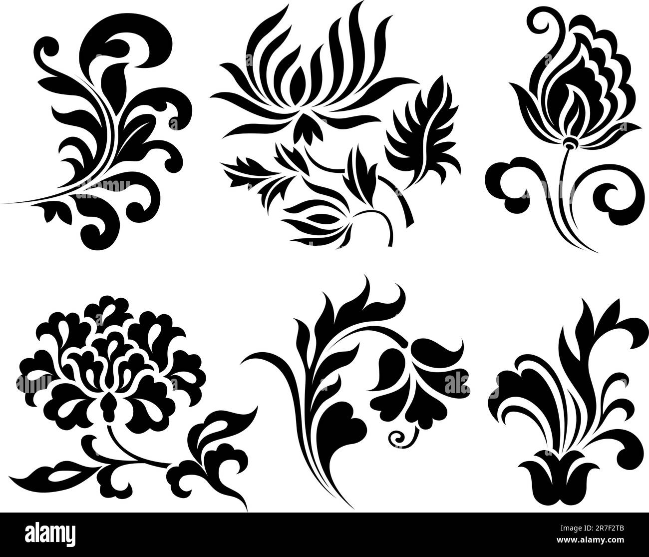 L'élément décoratif plante en spirale Illustration de Vecteur