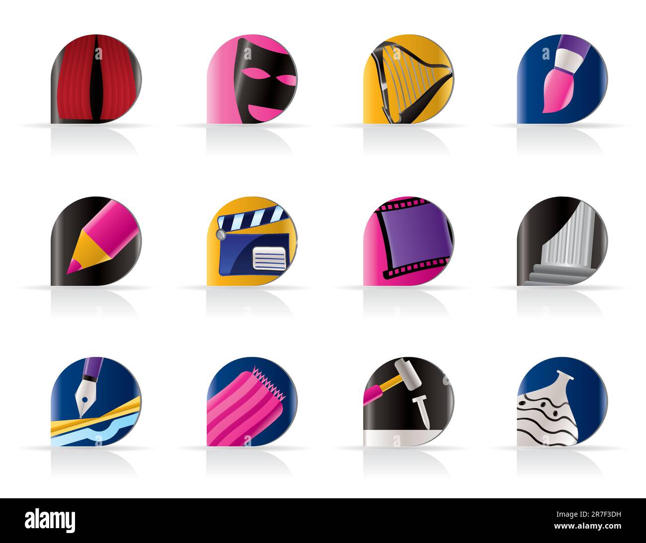 Différents types d'art vecteur icônes icon set Illustration de Vecteur