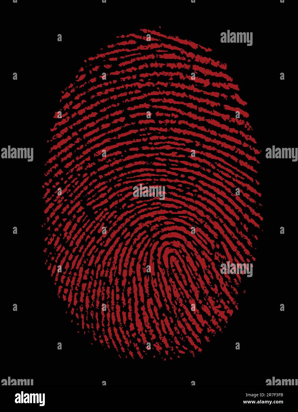 Crime d'identité par empreinte digitale rouge Illustration de Vecteur