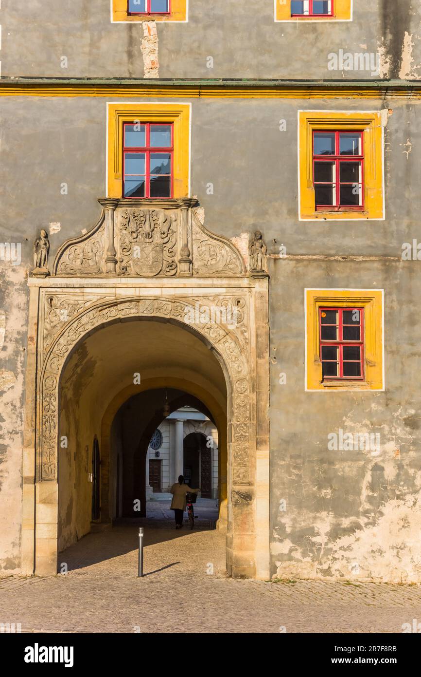 Entrée au château historique de Weimar, Allemagne Banque D'Images