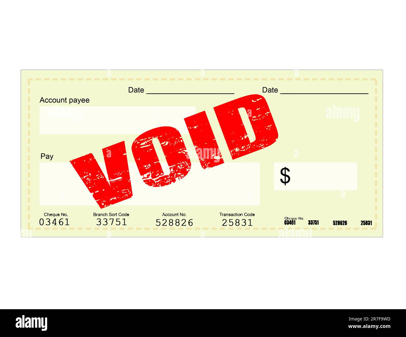 Chèque vierge et tampon de grunge d'annulation, illustration vectorielle Illustration de Vecteur