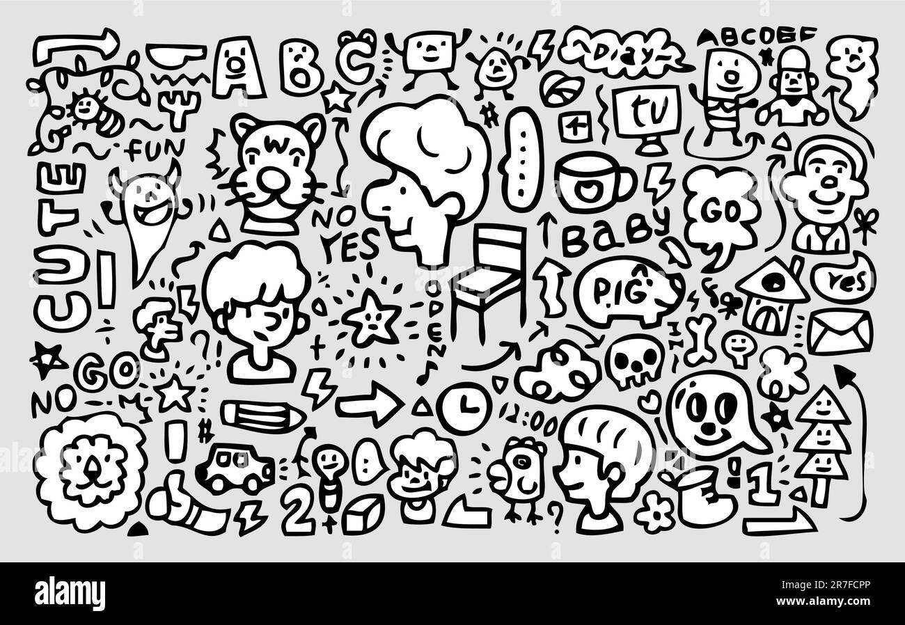 dessiner à la main élément drôle Illustration de Vecteur