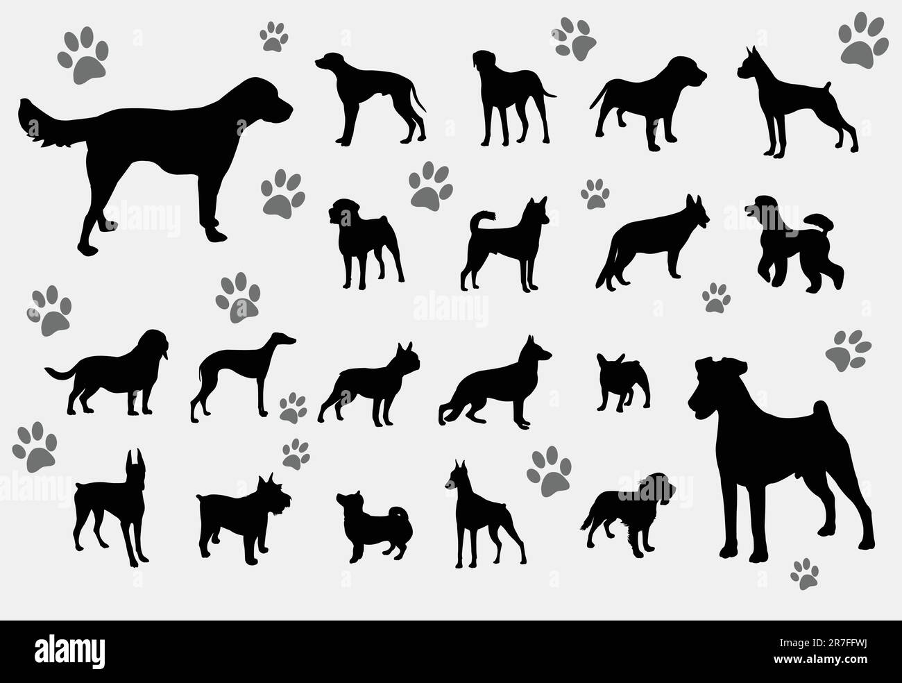 silhouettes de chiens - vecteur Illustration de Vecteur