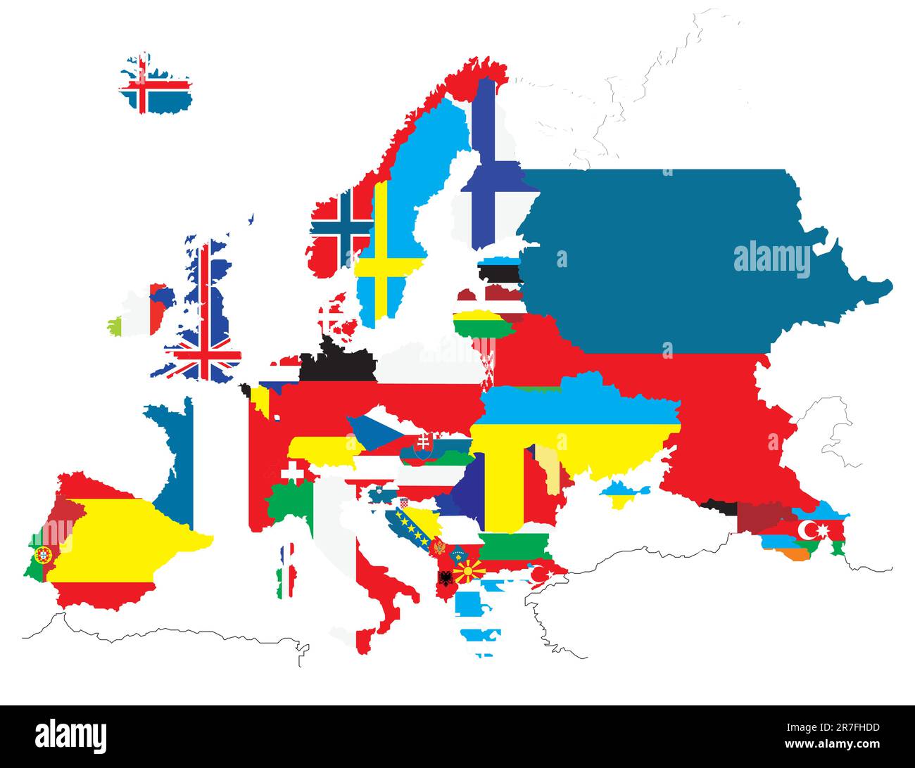 cartes des pays avec drapeaux nationaux Illustration de Vecteur