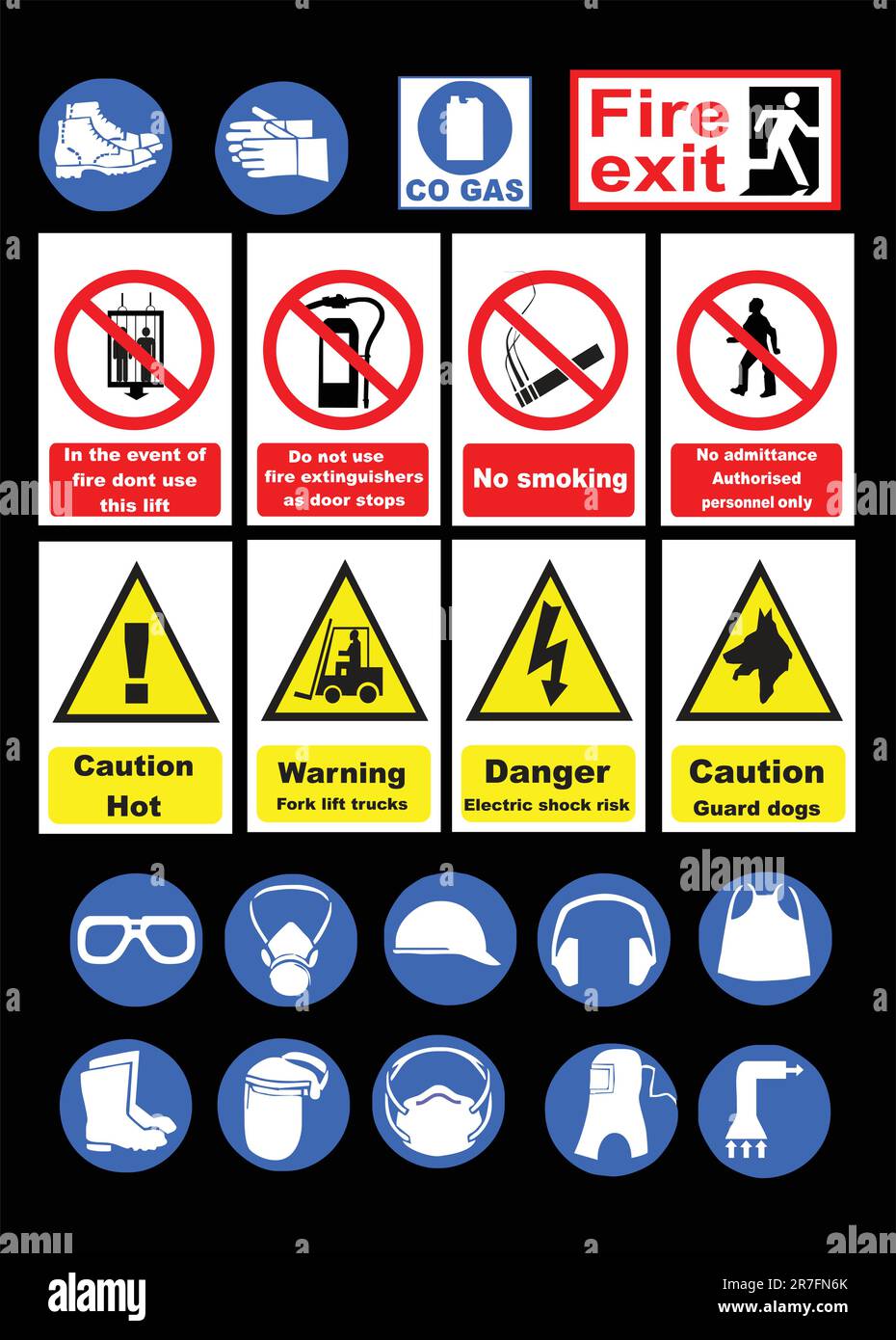 Étiquettes de sécurité Illustration de Vecteur