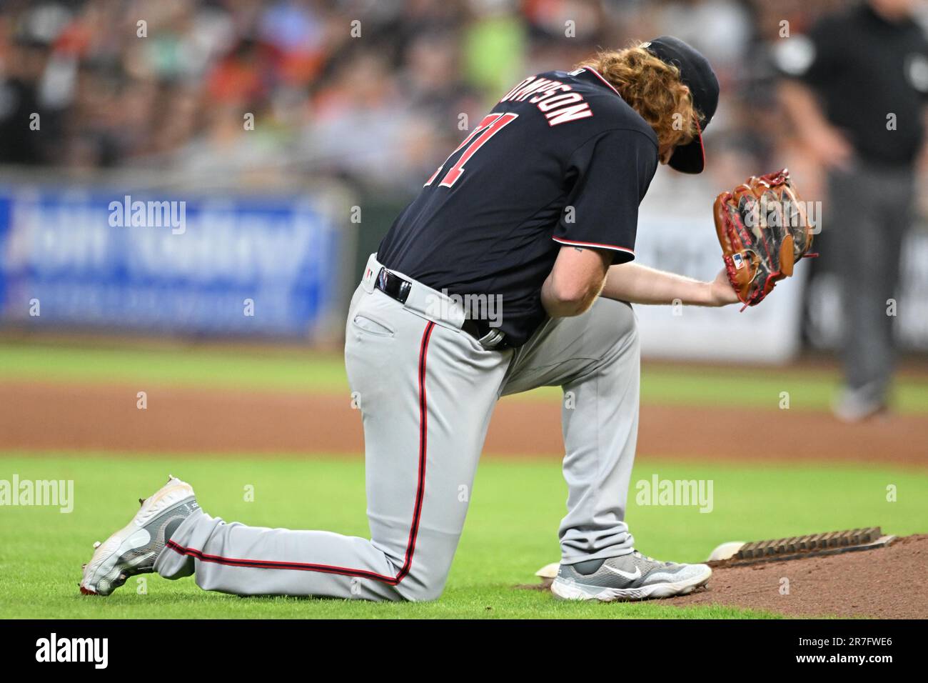 Mason Thompson (71), pichet de secours des ressortissants de Washington, au bas du sixième repas du match de la MLB entre les ressortissants de Washington et le Banque D'Images