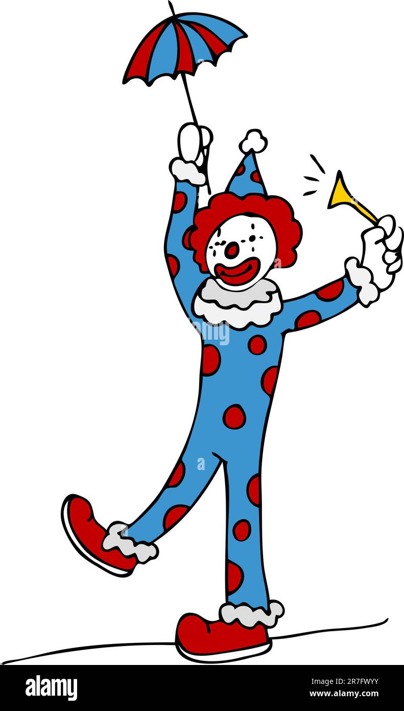 L'image d'une marche d'équilibriste clown de cirque. Illustration de Vecteur