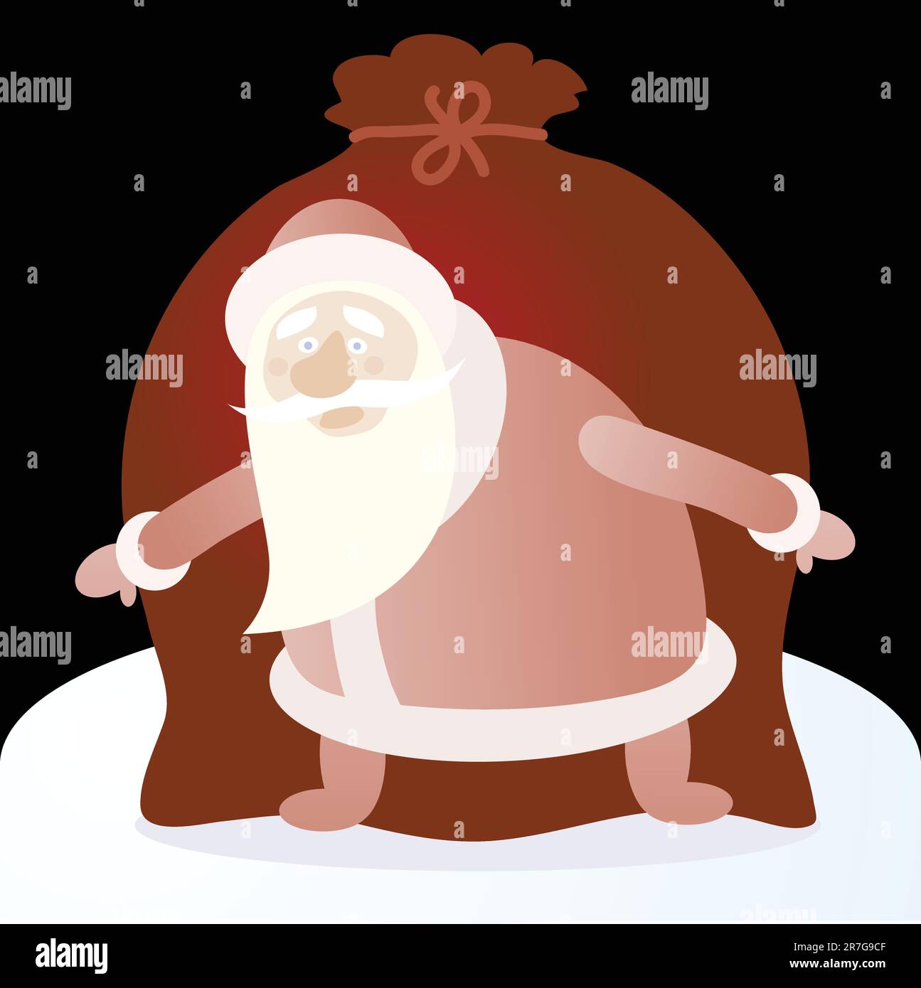 Père Noël et sac Illustration de Vecteur