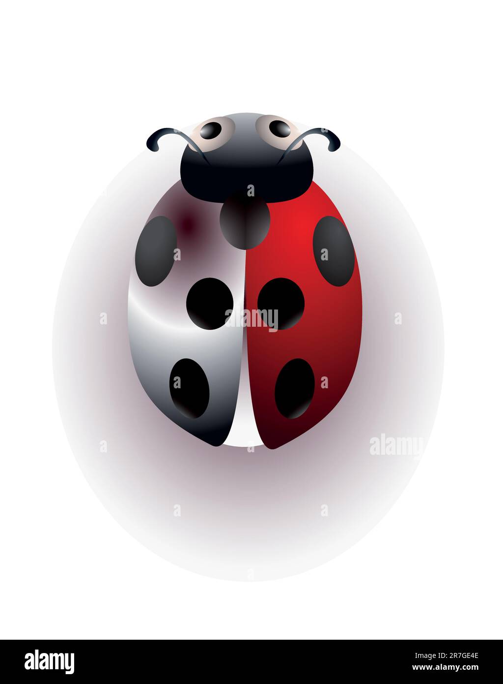 Ladybird avec différentes ailes, rouge et acier couleurs Illustration de Vecteur