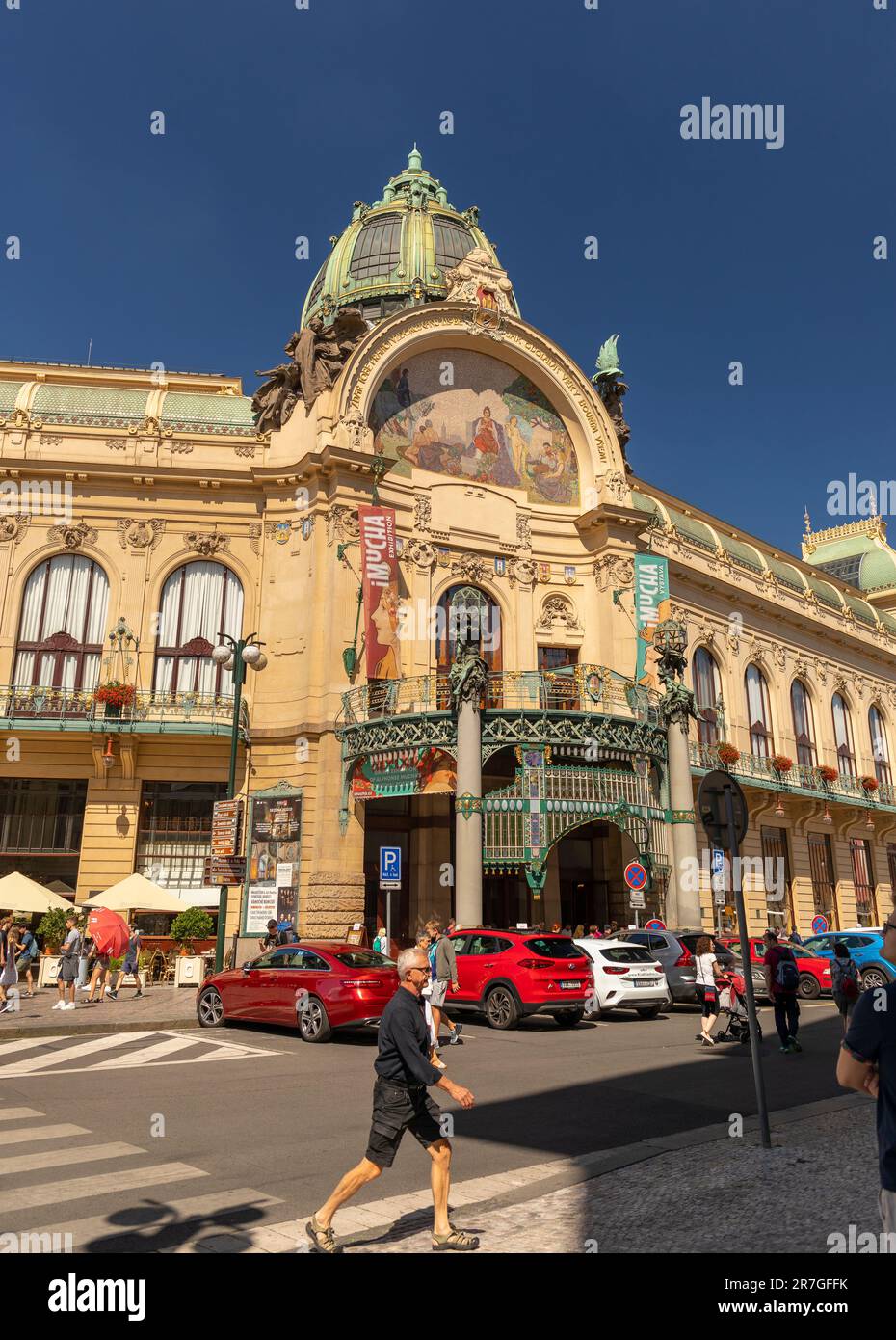 PRAGUE, RÉPUBLIQUE TCHÈQUE, EUROPE - Maison municipale, salle de concert Art Nouveau dans le quartier de Stare Mesto. Obecni Dum Banque D'Images