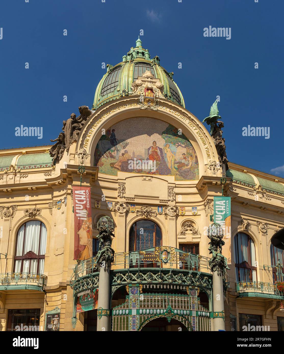 PRAGUE, RÉPUBLIQUE TCHÈQUE, EUROPE - Maison municipale, salle de concert Art Nouveau dans le quartier de Stare Mesto. Obecni Dum Banque D'Images