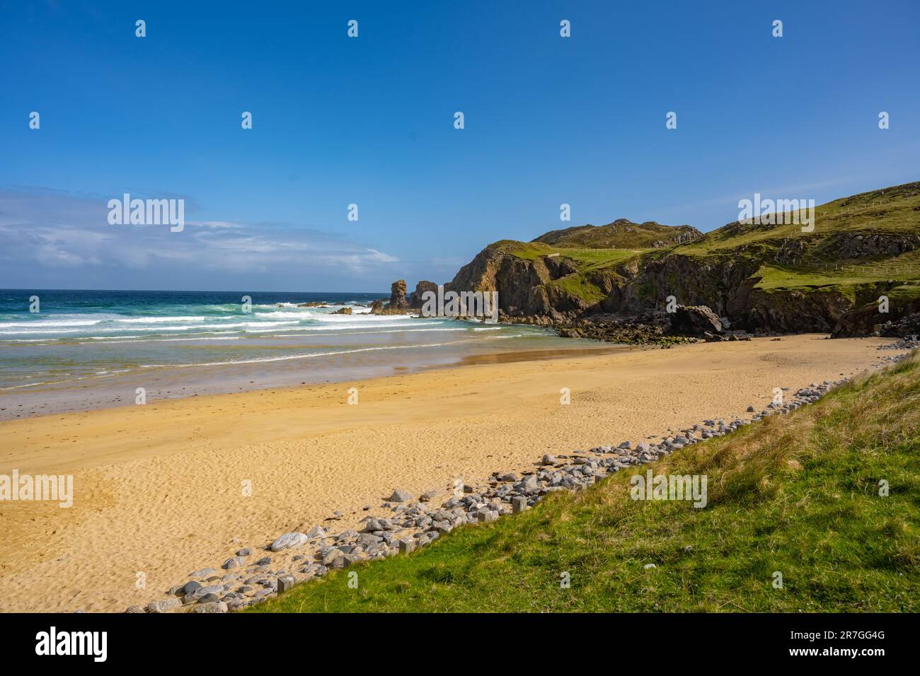 La plage à Dalmore, Dhail Mor, à Lewis, îles occidentales d'Écosse, Banque D'Images