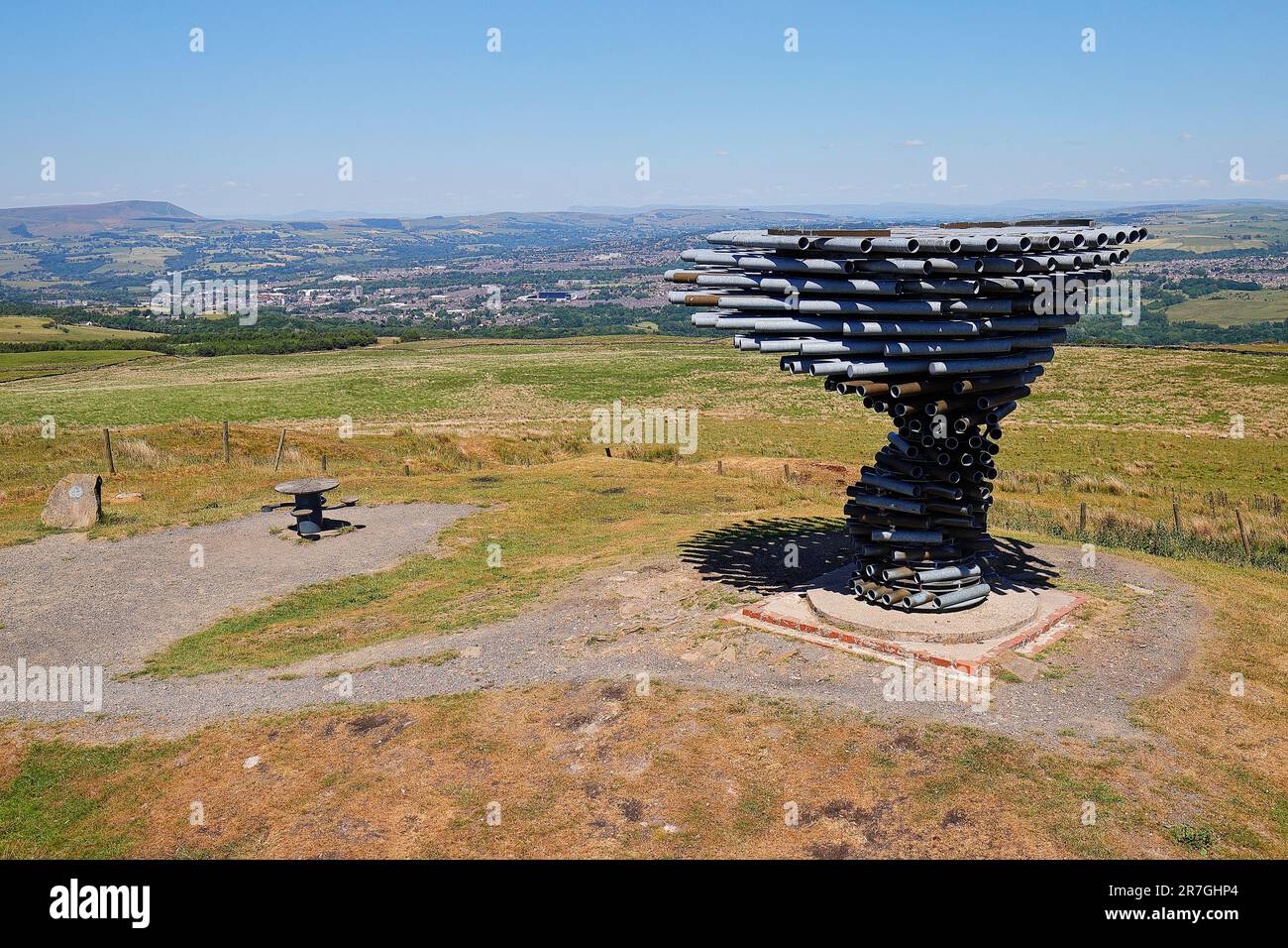 The Singing Tree at Crown point à Burnley, Lancashire, Royaume-Uni. Il est 1 de 3 panopticons Banque D'Images