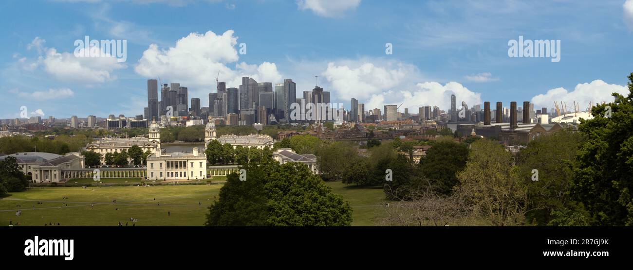 Royaume-Uni, Londres - Panorama depuis Greenwich Park Banque D'Images