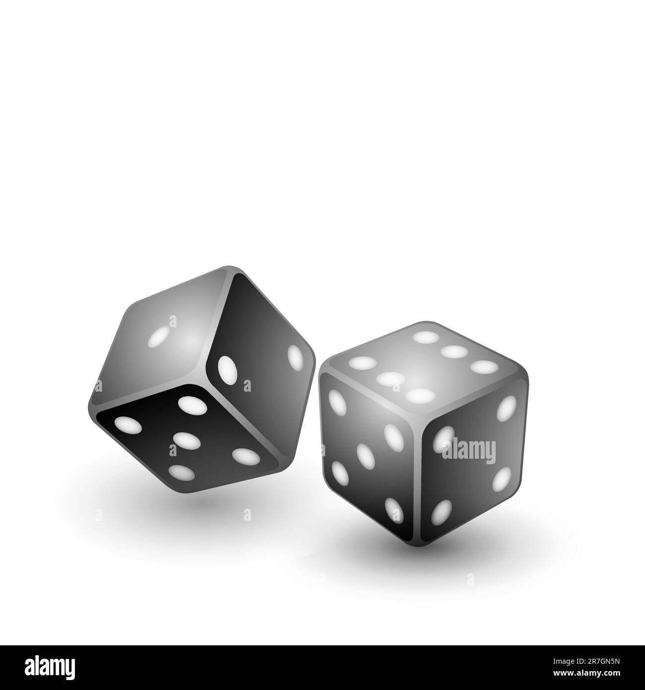 dés noirs isolés sur une illustration vectorielle blanche Illustration de Vecteur