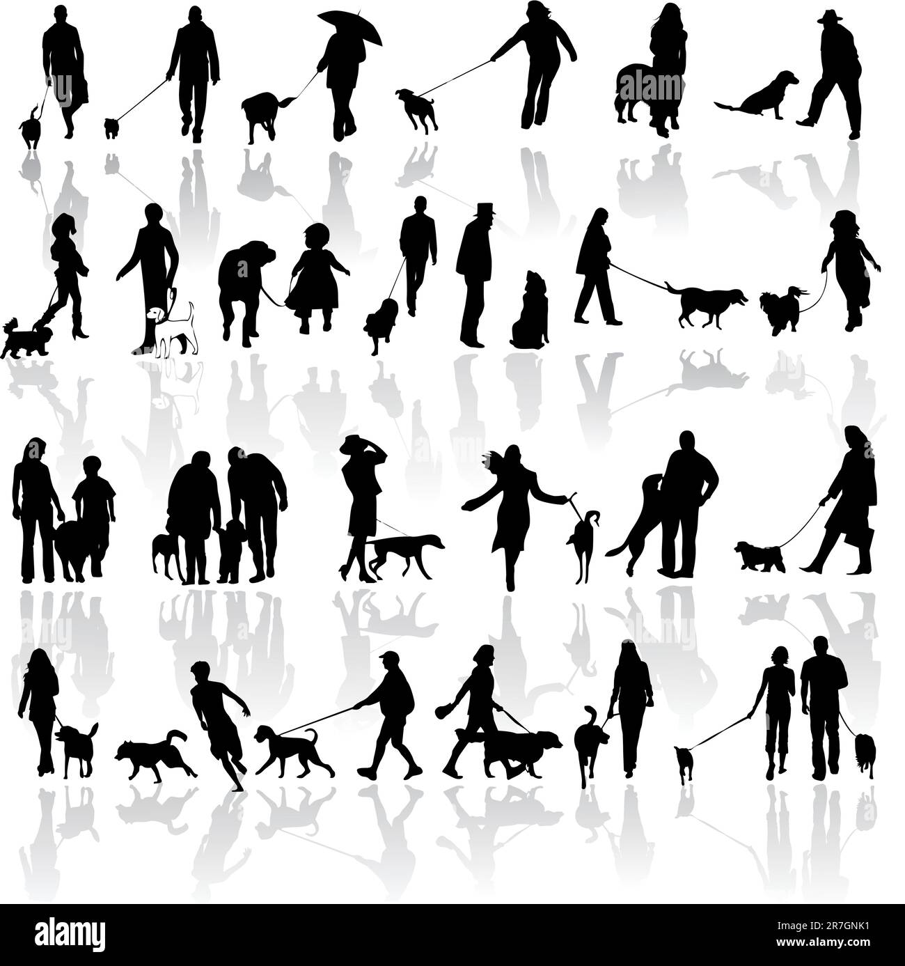 Illustration vectorielle de personnes avec chien Illustration de Vecteur