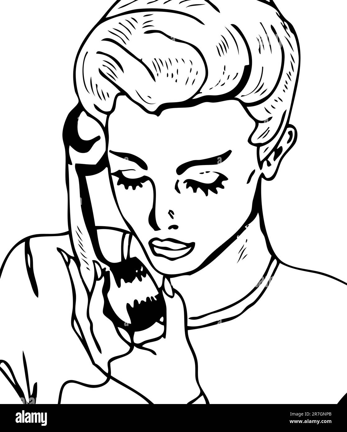 Pop art femme tatouage style Illustration de Vecteur