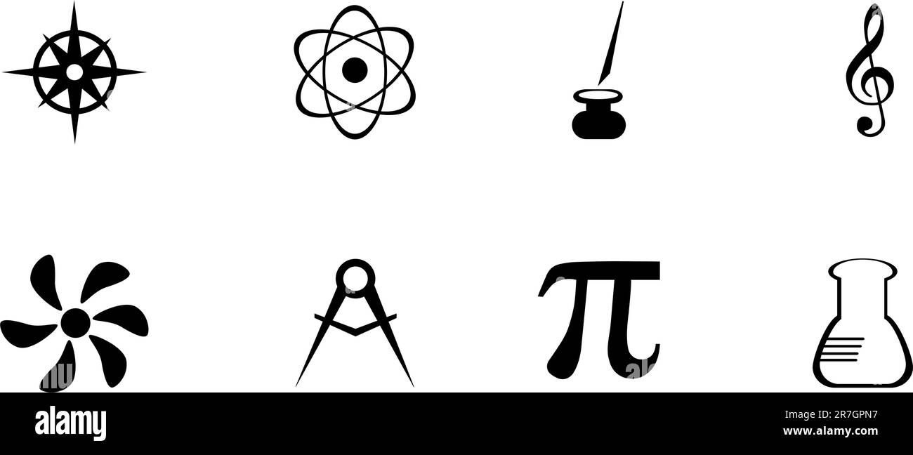 Retour à l'école leçons isolées icons set Illustration de Vecteur