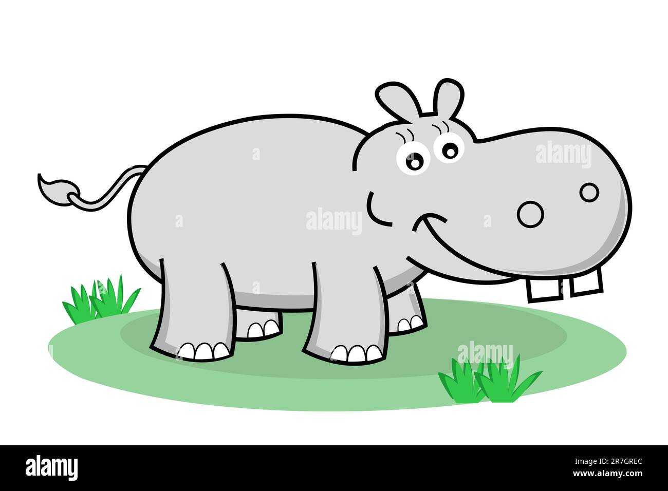 Illustration de l'hippopotame heureux sur fond blanc Illustration de Vecteur