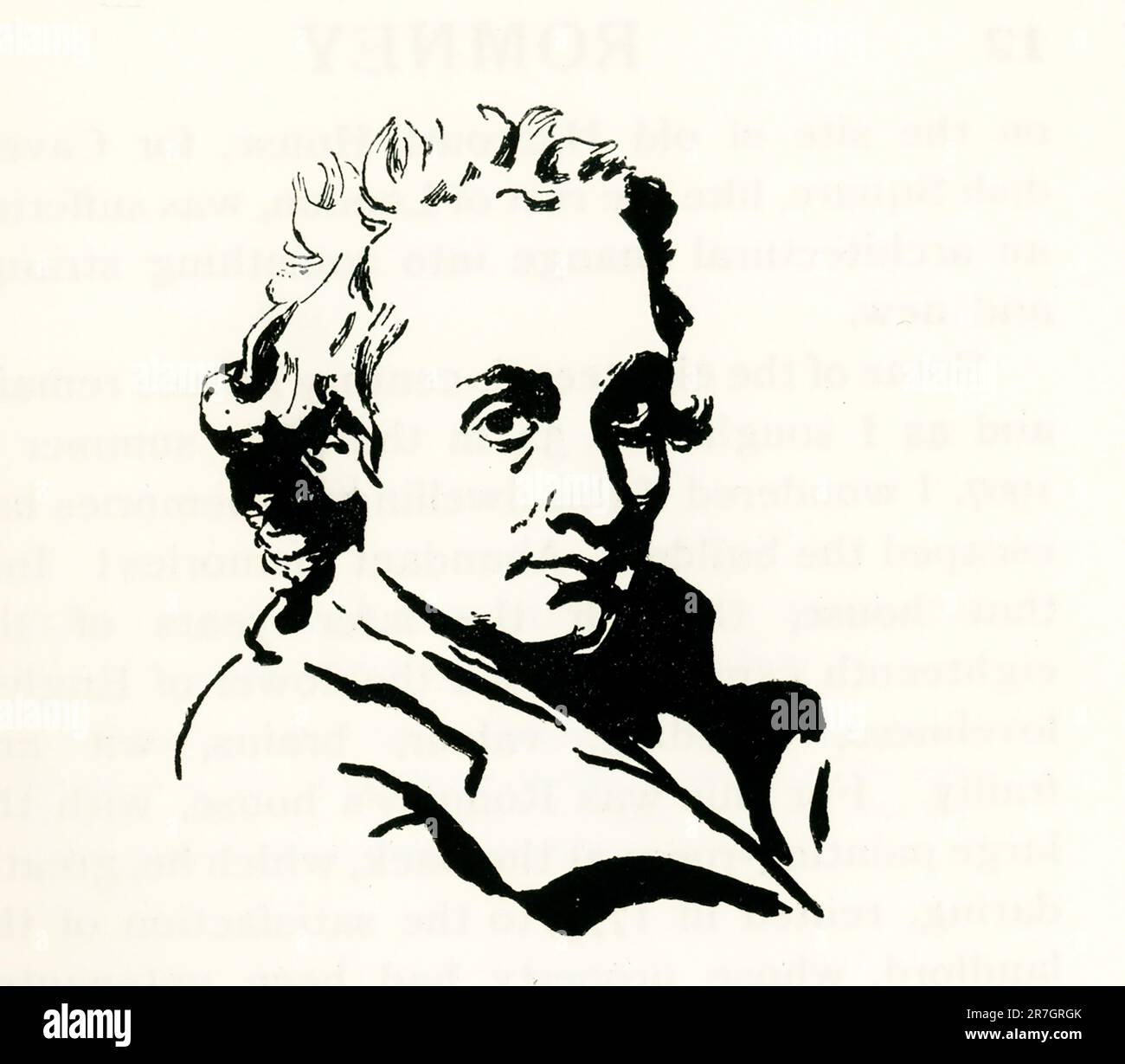 George Romney (1734-1802) était un peintre de portrait anglais. Il a été l'artiste le plus à la mode de son époque, peignant de nombreuses personnalités de la société – y compris sa muse artistique, Emma Hamilton, maîtresse de Lord Nelson. Banque D'Images