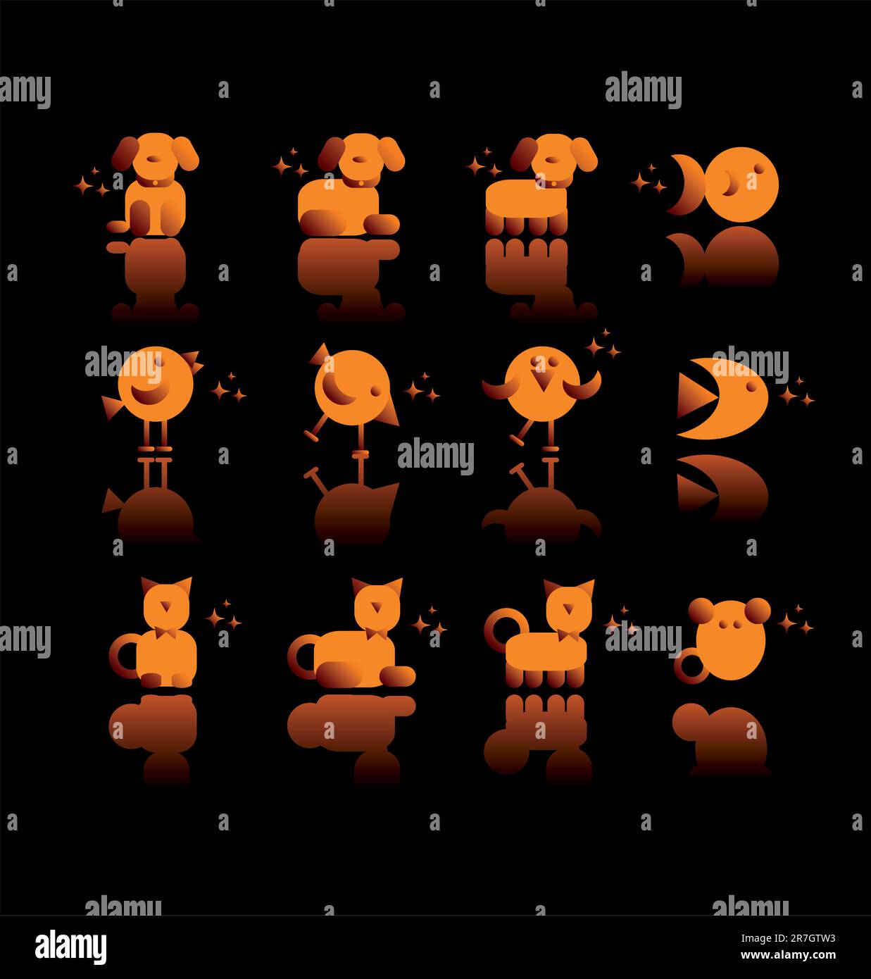 Icônes animaux de compagnie Illustration de Vecteur