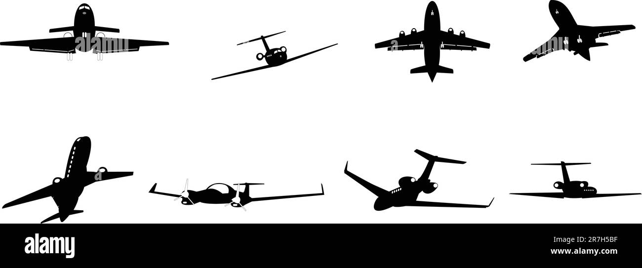 ensemble d'avions d'affaires vector illustré Illustration de Vecteur