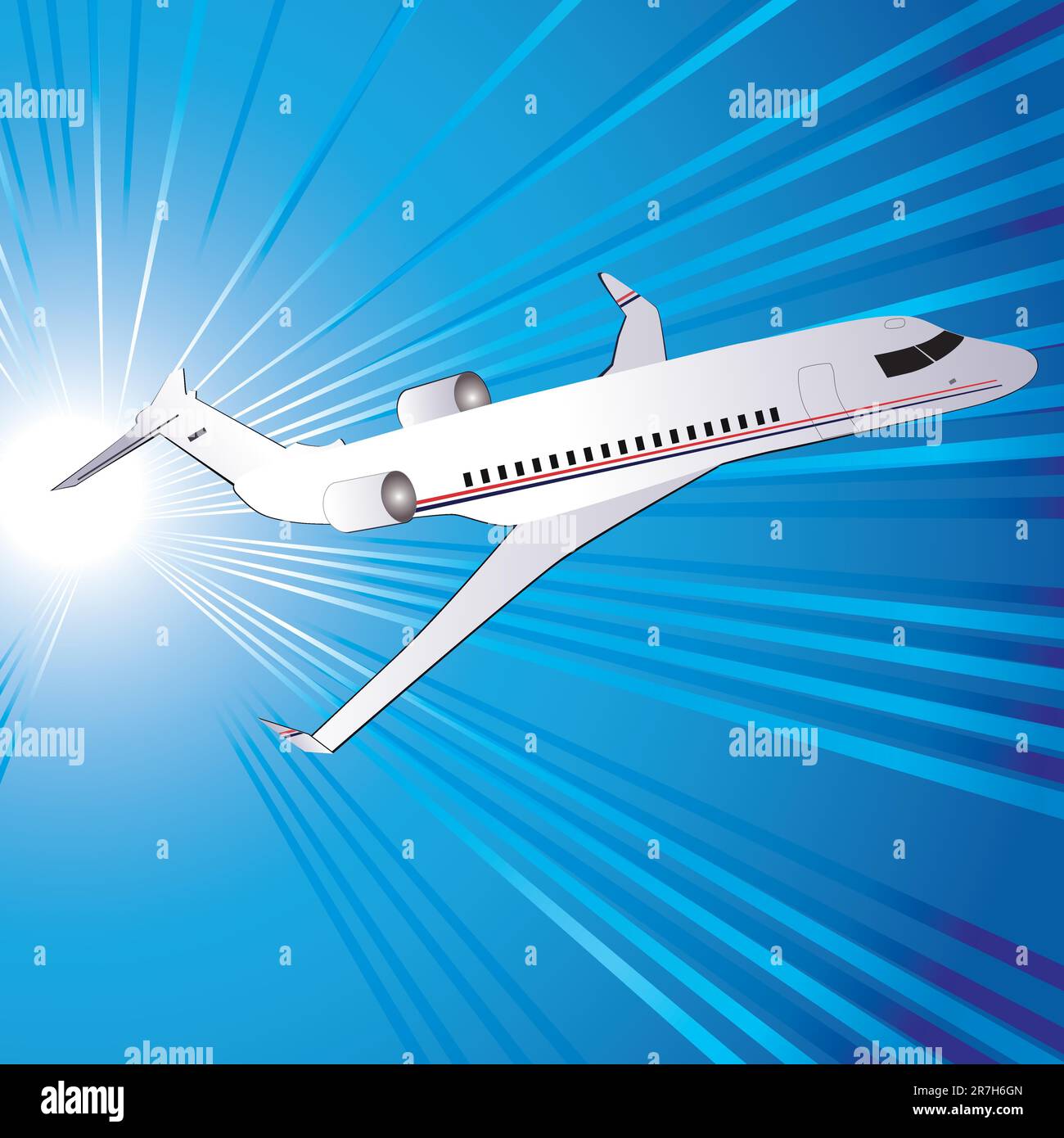 Modèle avec avion, illustration vectorielle. Eps10. Version vectorielle de cette image également disponible dans mon portfolio. Illustration de Vecteur